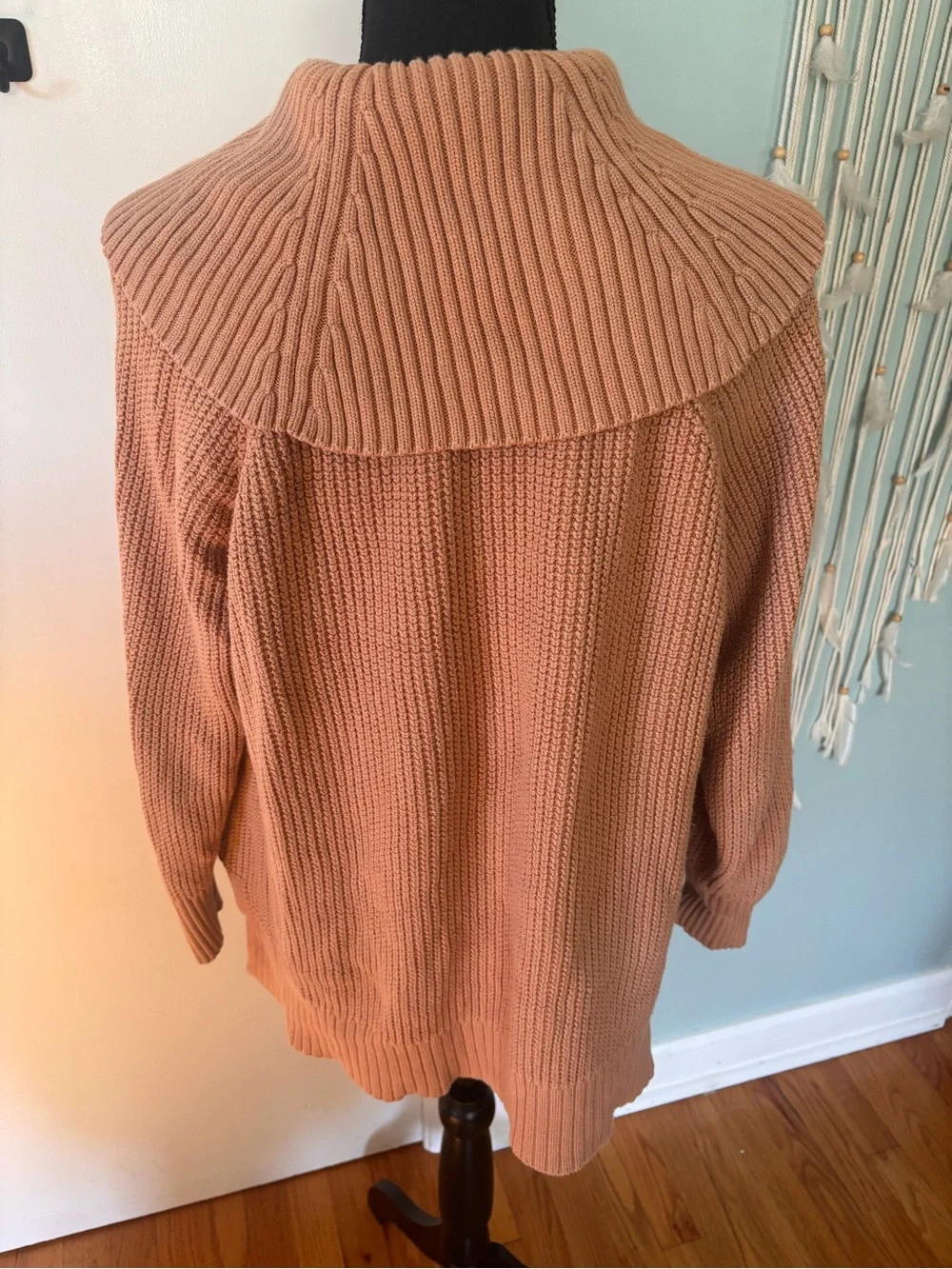 Michael Kors Chunky Ribbed Cowl Neck Sweater - Dusty Tan